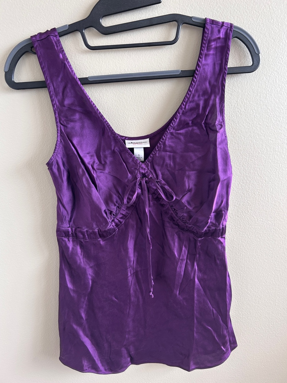 Vintage Y2K Isaac Mizrahi Purple Silk Blend Satin Cami Top S